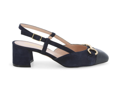 Melluso Scarpe Slingback Comfort Elegante in Camoscio Blu E1306-224130